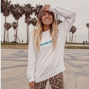 WILDFOX sunshine diet baggy beach pullover sweatshirt size S Small Womens